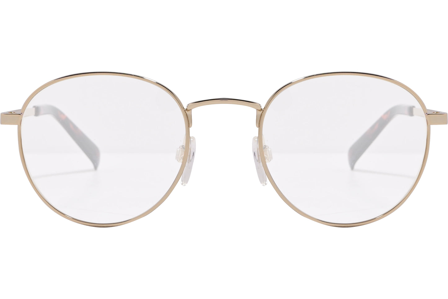 Close-up of Tommy Hilfiger TH1756-J5G eyeglasses – elegant gold oval frame detail