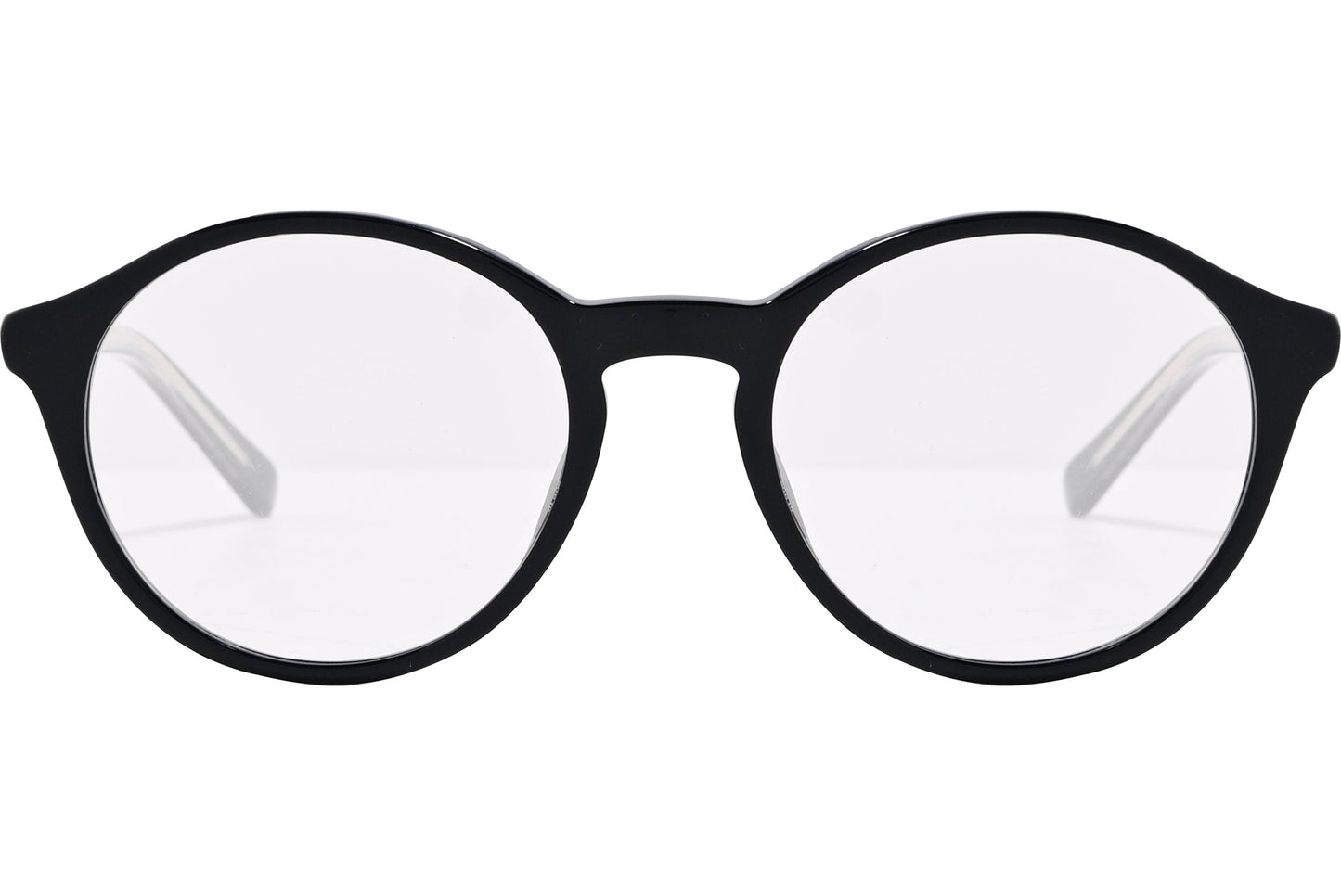 Close-up of Tommy Hilfiger TH1841-807 eyeglasses – classic black round frame detail