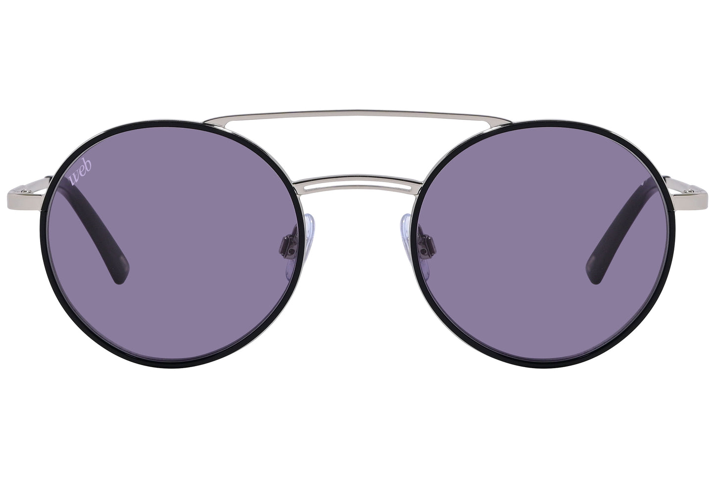 A pair of black aviator sunglasses with metal frame and plastic lenses.