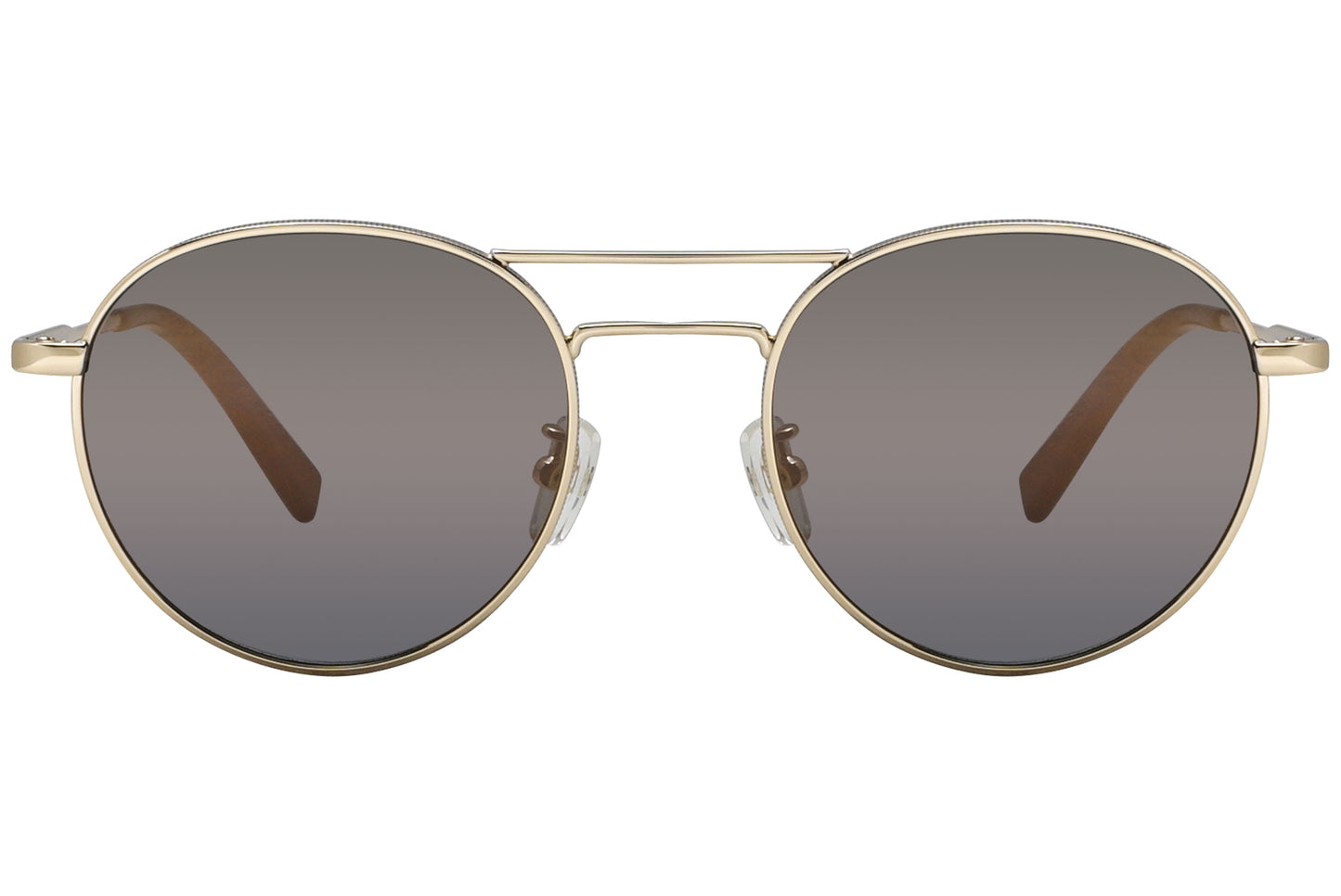 Gold round sunglasses with metal frame and mirrored lenses