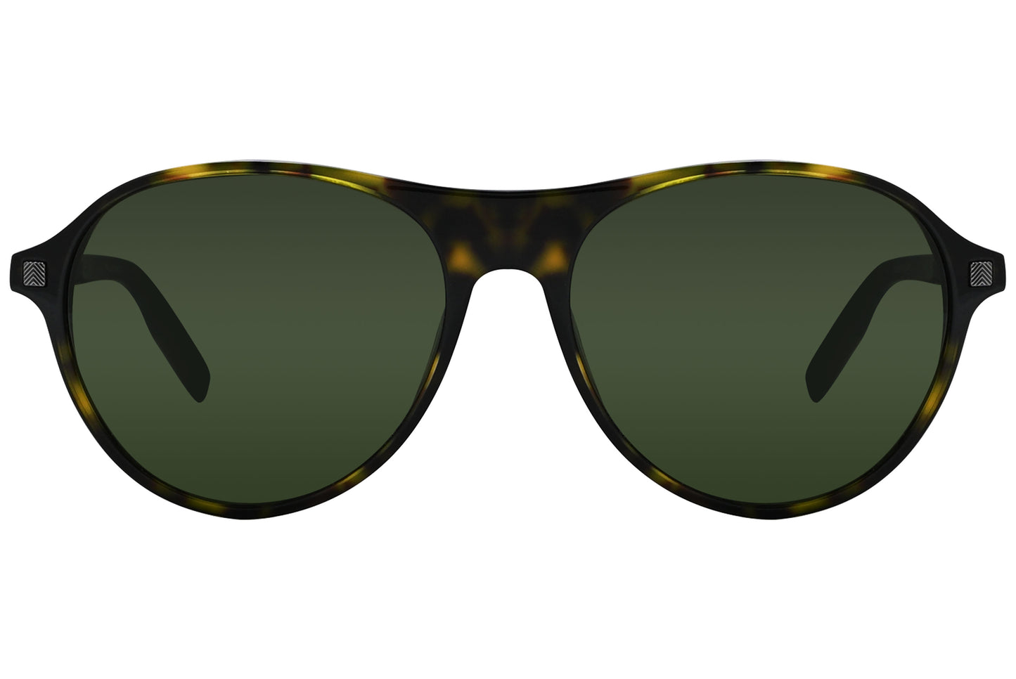A pair of Ermenegildo Zegna aviator sunglasses with a tortoise frame.