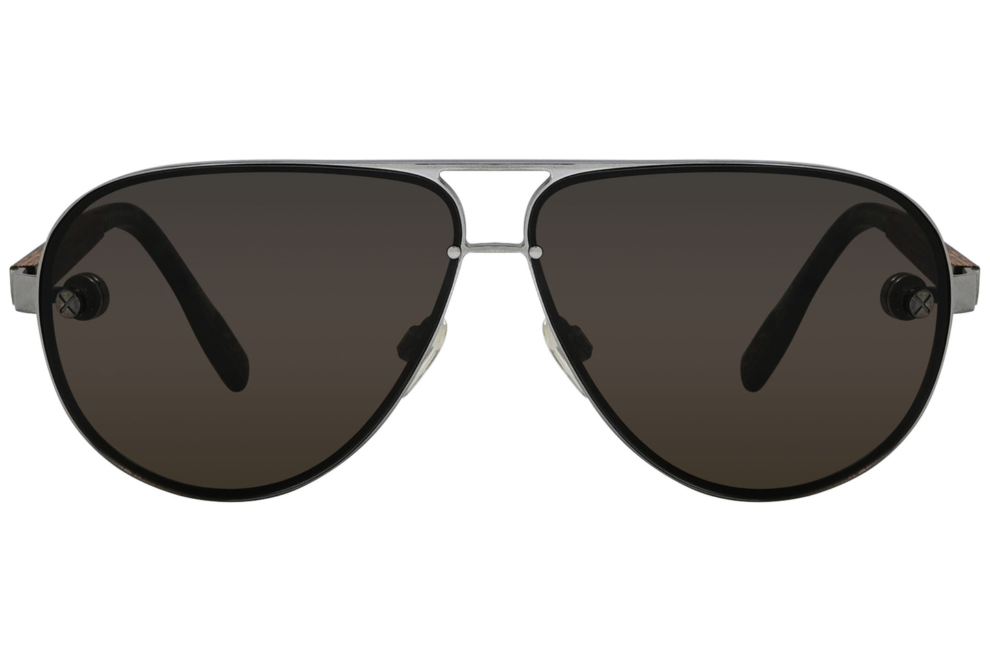 A pair of Ermenegildo Zegna aviator sunglasses with brown lenses and titanium frame.