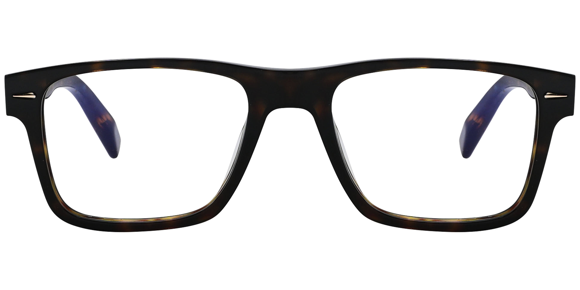 chopard rectangle Tortoise eyeglasses frame viewed from a 90-degree angle.