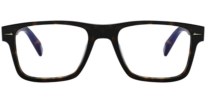 chopard rectangle Tortoise eyeglasses frame viewed from a 90-degree angle.