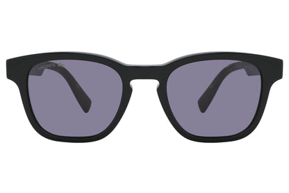 Black sunglasses with dark lenses on a white background