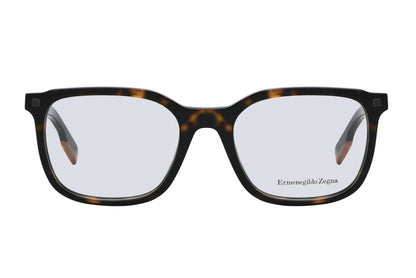 Tortoiseshell eyeglasses with 'Ermenegildo Zegna' branding on a white background
