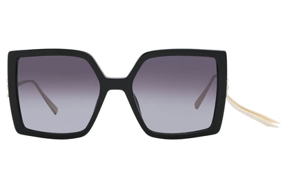 Black sunglasses with gradient lenses on a white background