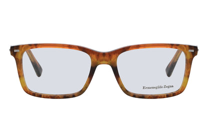 Tortoiseshell eyeglasses with 'Ermenegildo Zegna' logo on a white background