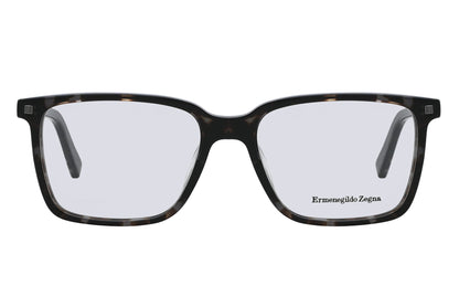 Black eyeglasses with 'Ermenegildo Zegna' branding on a white background