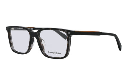 Black eyeglasses with 'Ermenegildo Zegna' logo on a white background