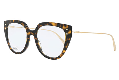 Tortoiseshell cat-eye glasses with gold accents on a white background