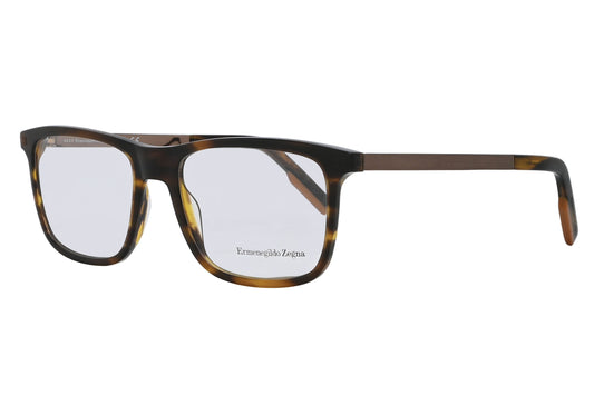 Tortoiseshell eyeglasses with 'Ermenegildo Zegna' logo on a white background