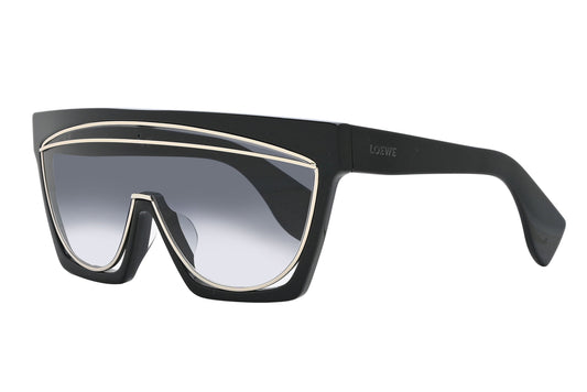 Black sunglasses with gradient lenses on a white background