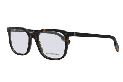 Black eyeglasses with tortoiseshell accents on a white background