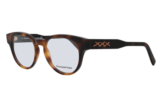 Eyeglasses with tortoiseshell frame and clear lenses on a white background