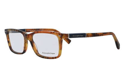 Tortoiseshell eyeglasses with 'Ermenegildo Zegna' branding on a white background