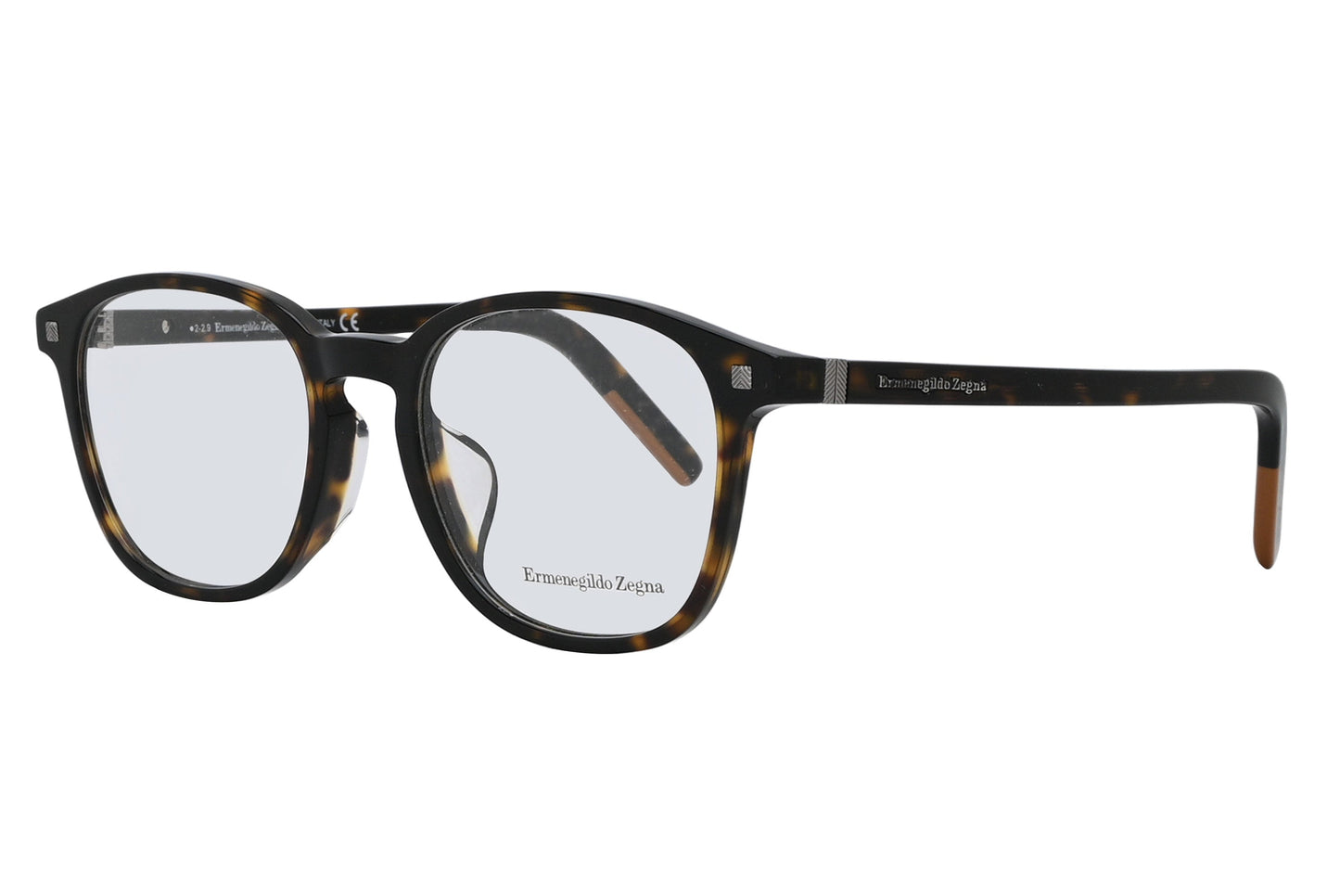 Round eyeglasses with tortoiseshell frame on a white background