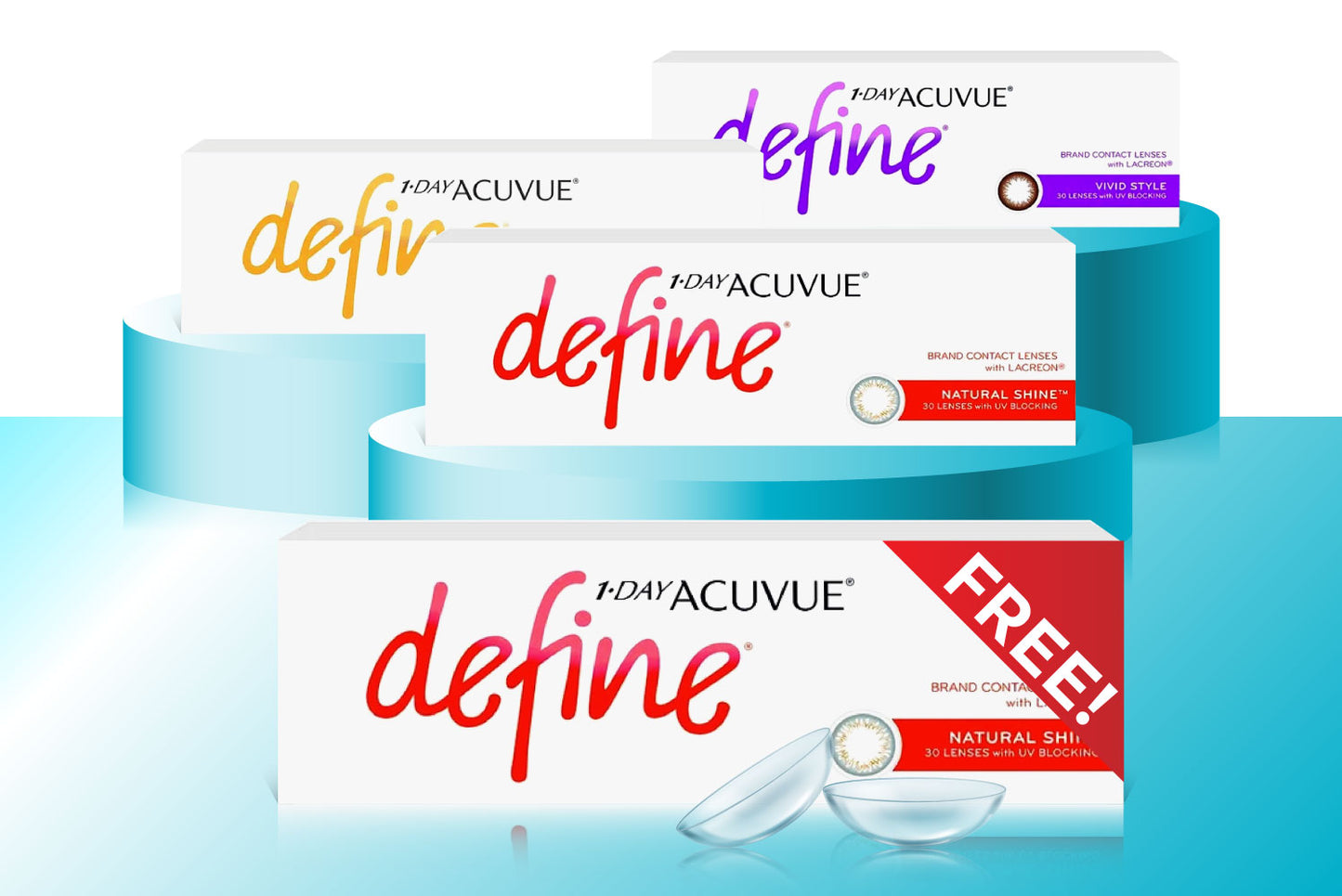 BUY 3 GET 1 ACUVUE DEFINE 1-DAY PACK OF 30