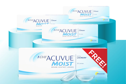 BUY 3 GET 1 ACUVUE MOIST 1-DAY PACK OF 30