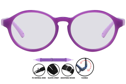 purple C3 aviator eyeglasses, showing front frame details.