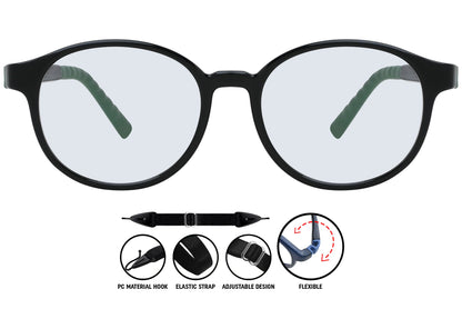 Black-green aviator eyeglasses in C1 color, unisex frame with a bold modern look.
