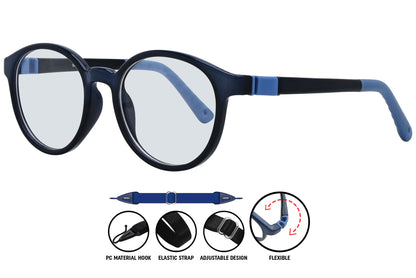 dark blue aviator eyeglasses featuring slim temples and smooth finish.