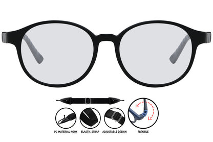  Dark grey C2 aviator eyeglasses with modern frame design for men and women.