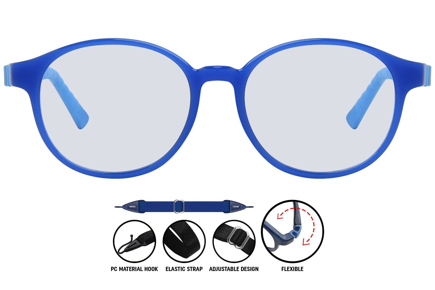 C3 blue aviator eyeglasses with bold frame and lightweight design for everyday wear.