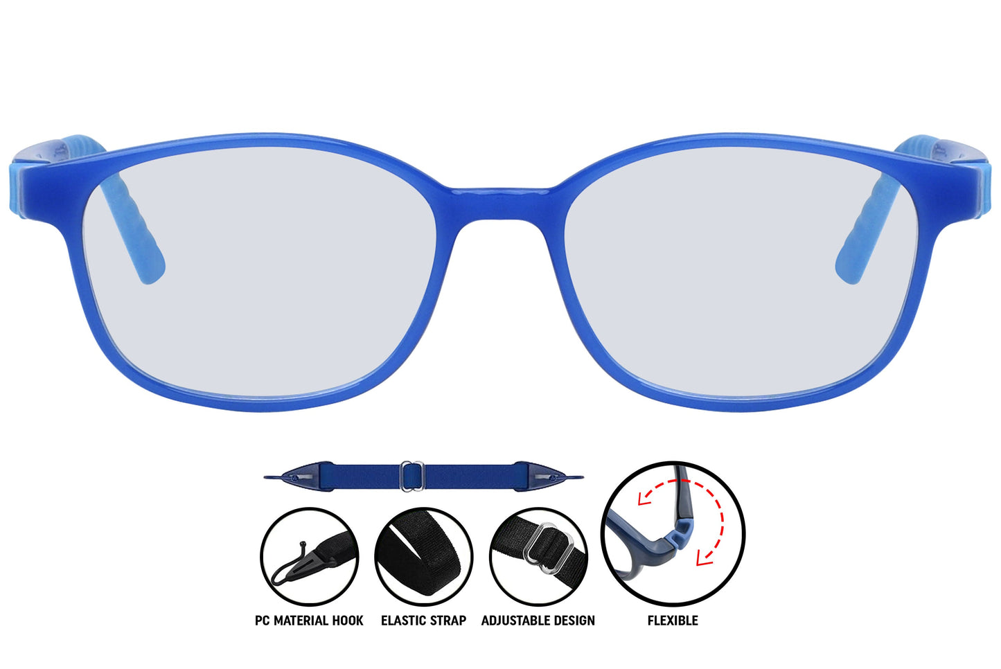 Close-up and side view of Coline rectangle eyeglasses in C3 – lightweight unisex frame with modern, minimalist design.