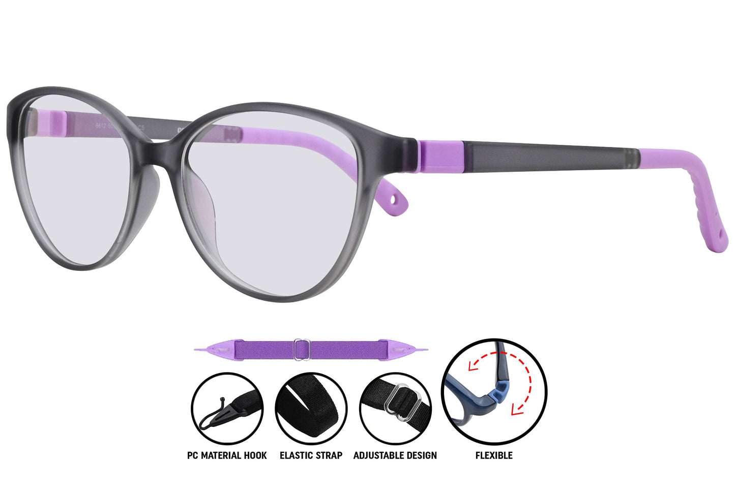 COLINE round eyeglasses in C5 color – unisex lightweight frame for daily wear

