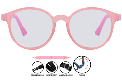 light pink aviator eyeglasses highlighting sleek temple design.