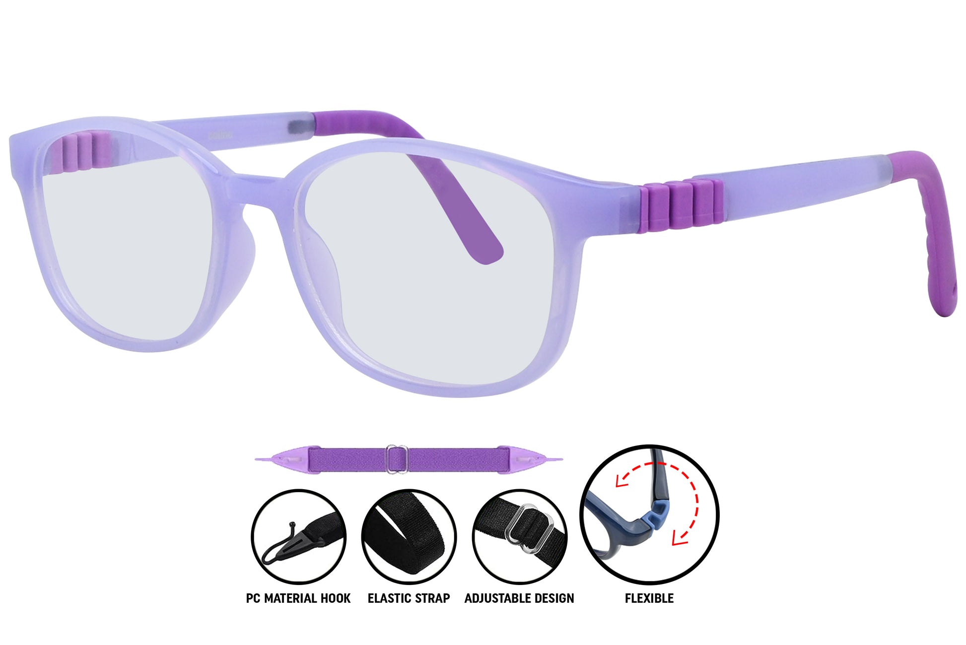 Side profile of C6 rectangle eyeglasses highlighting slim temples.