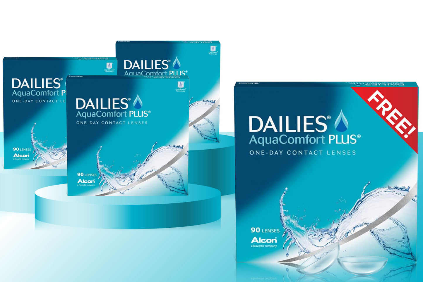 BUY 3 GET 1 DAILIES AQUACOMFORT PLUS 1-DAY PACK OF 90