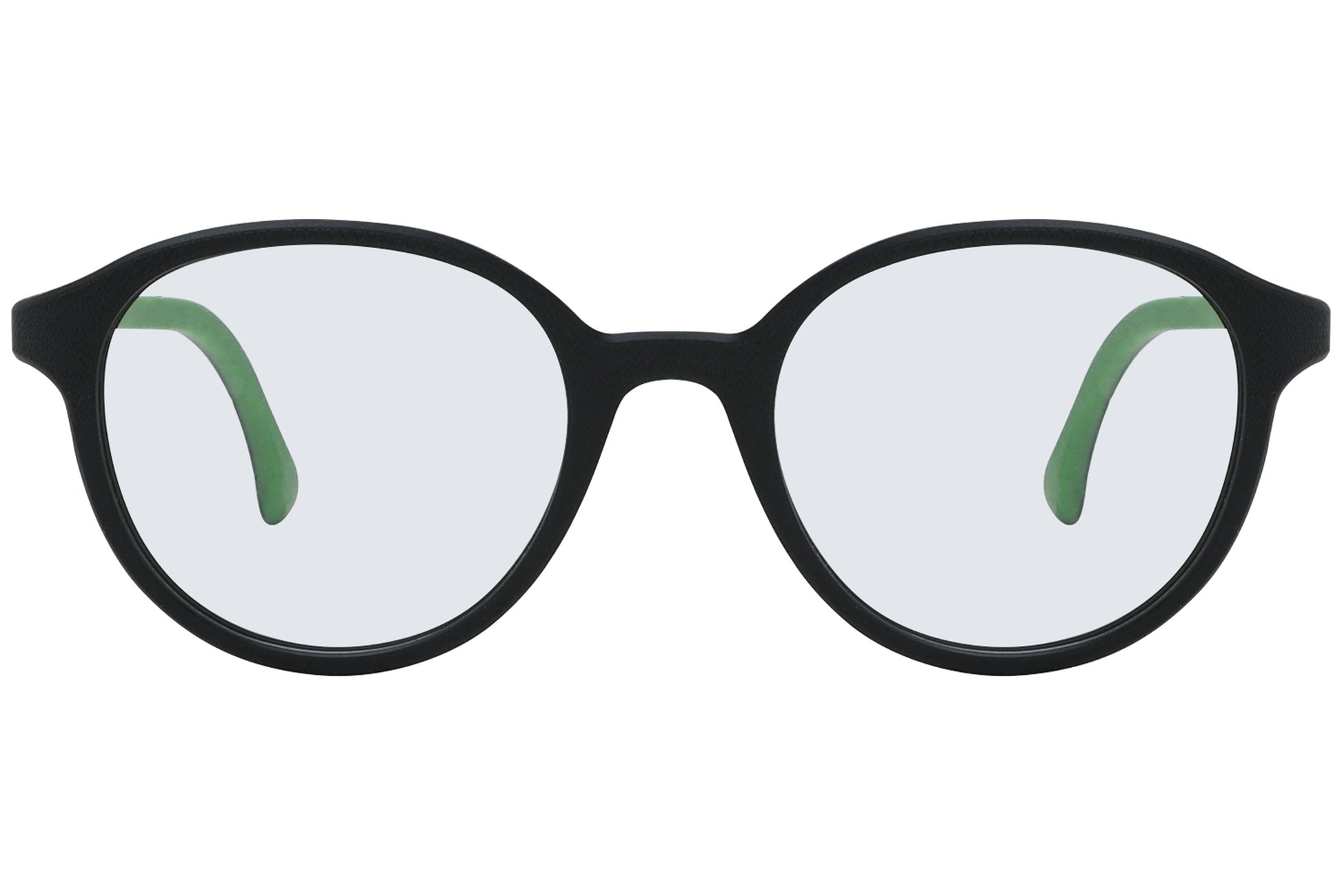 Close view  of LOOK Eyeglasses 5358 in W1 – round frame with sleek, compact temple arms