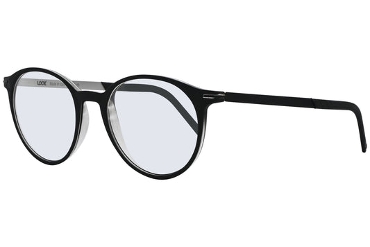 Side view of LOOK Eyeglasses 4620 in W1 – round frame with crisp white temple arms