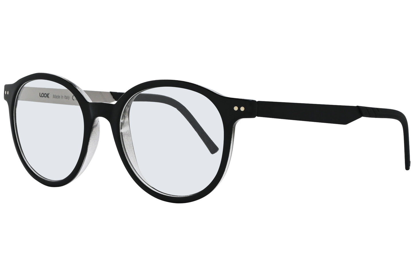 Side view of LOOK Eyeglasses 5400 in W1 – round unisex frame with minimal temple design