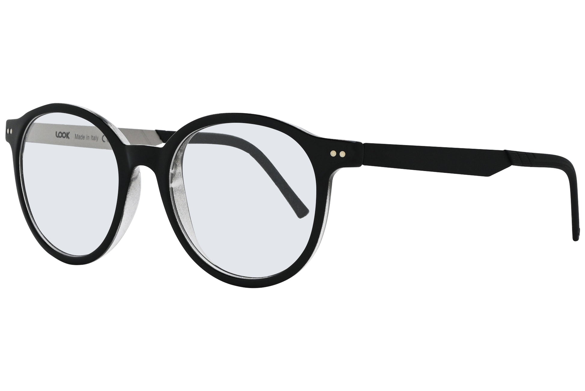 Side view of LOOK Eyeglasses 5400 in W1 – round unisex frame with minimal temple design