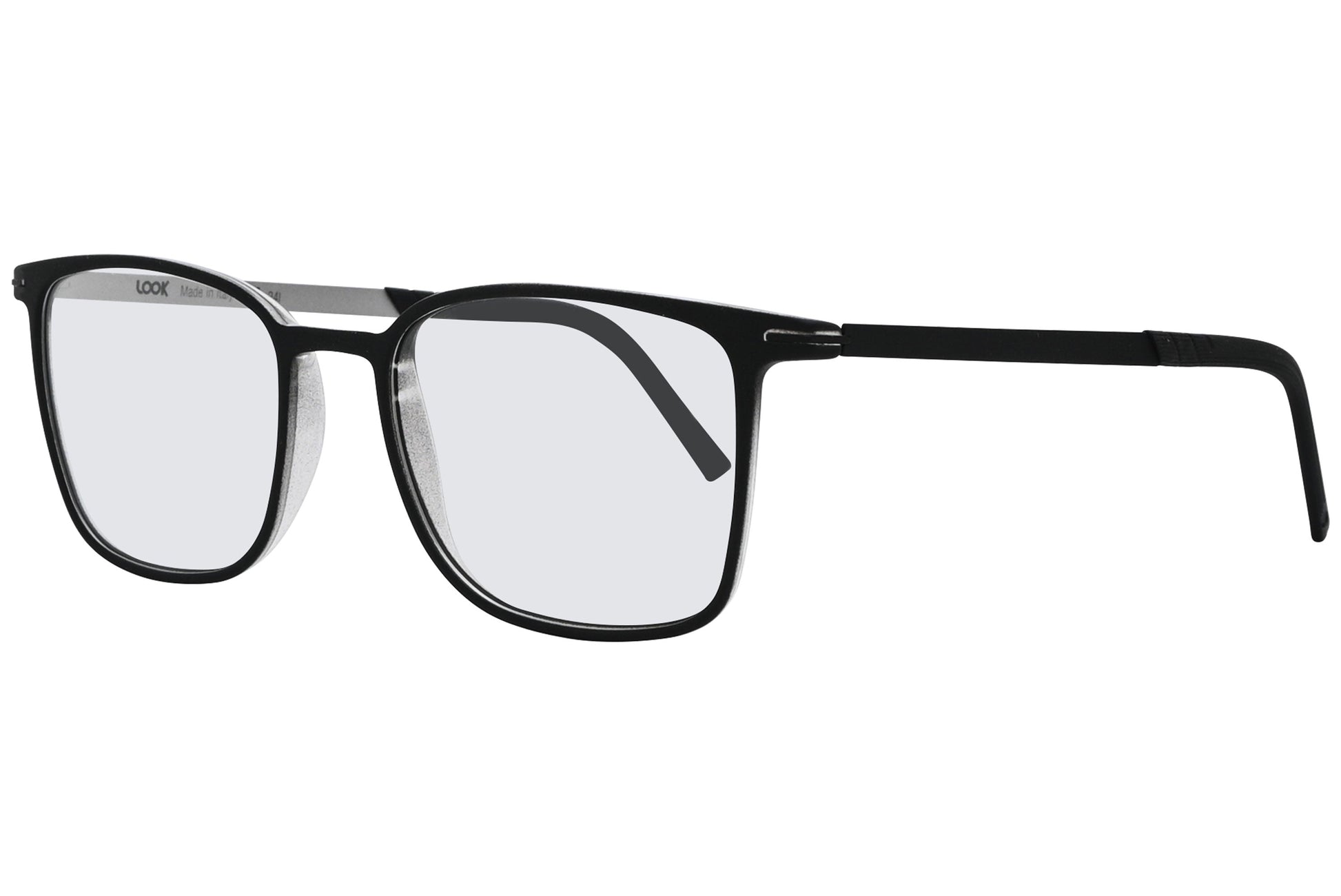 Side view of LOOK Eyeglasses 4616 in W1 – square frame with bold white temple arms