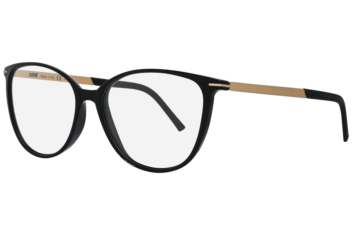 Side view of LOOK Eyeglasses 4613 in W1 – rectangular frame with white arms and structured sides