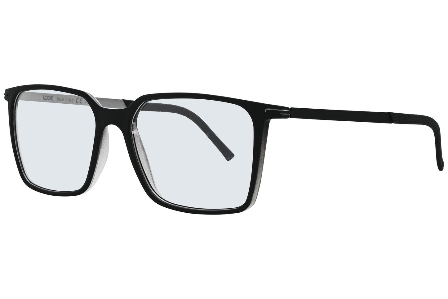 Side view of LOOK Eyeglasses 4610 in W1 – square frame with white temple arms