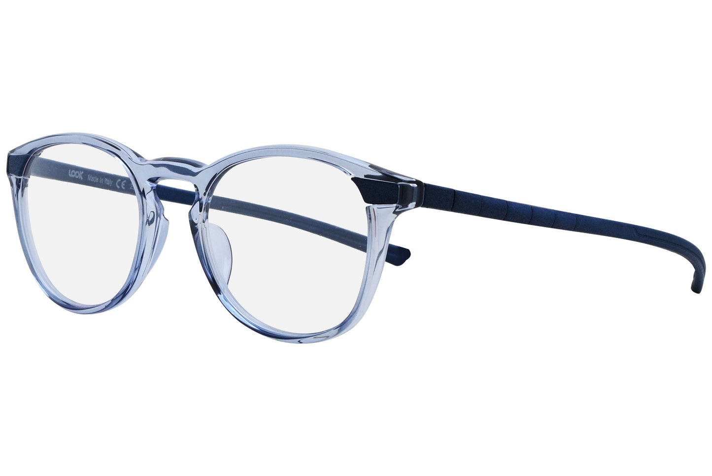 Side view of LOOK Eyeglasses 4670 in W4 – round frame with wide fit and warm-tone temples
