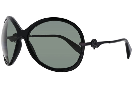 alexander-mcqueen aviator black eyeglasses frame viewed from a 45-degree angle.