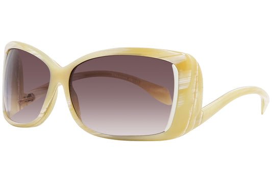 alexander-mcqueen geometric violet with yellow eyeglasses frame viewed from a 45-degree angle.