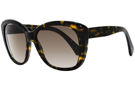 alexander-mcqueen aviator tortoise eyeglasses frame viewed from a 45-degree angle.