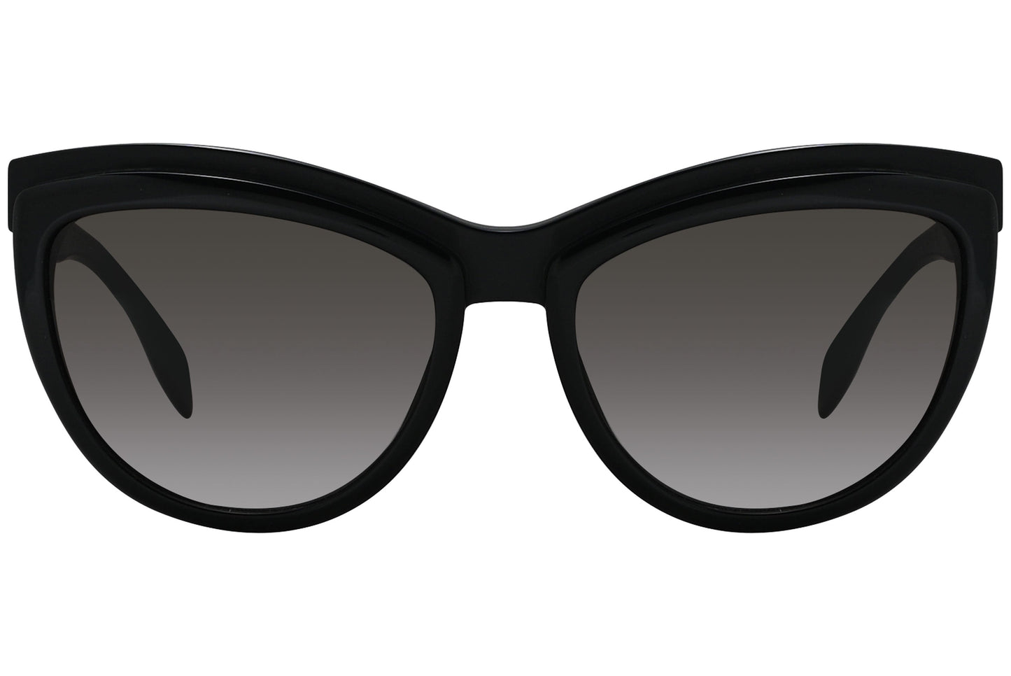 alexander-mcqueen oval black eyeglasses frame viewed from a 90-degree angle.