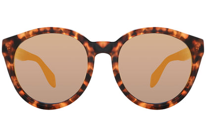 alexander-mcqueen oval tortoise eyeglasses frame viewed from a 90-degree angle.