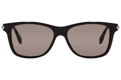 alexander-mcqueen square black eyeglasses frame viewed from a 90-degree angle.