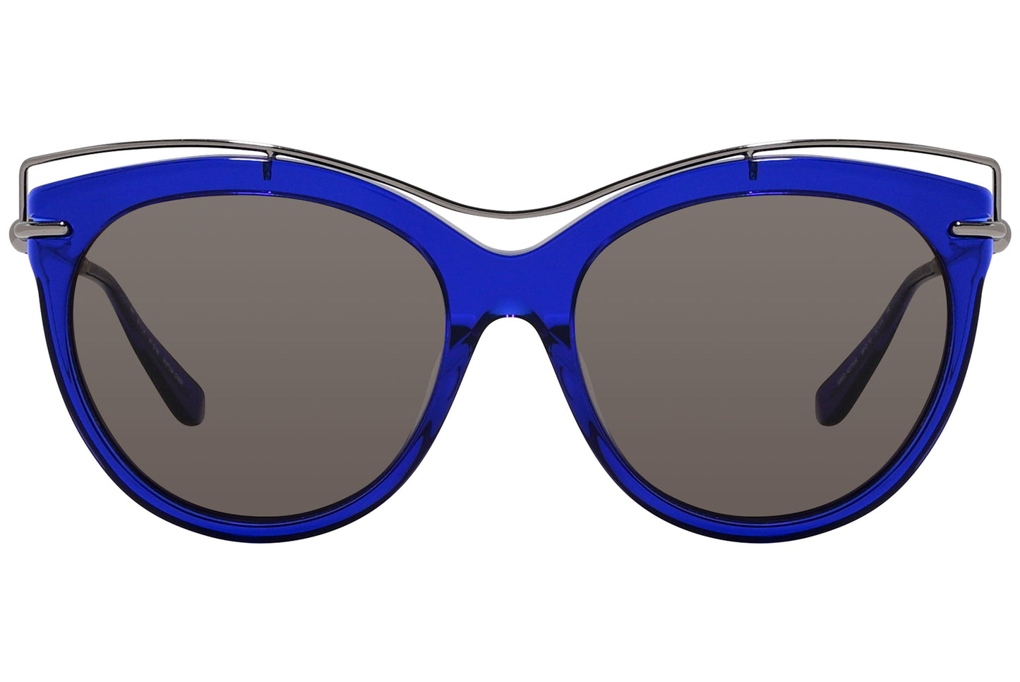 Alexander Mcqueen Blue Color Browline Sunglasses Viewed From Front Angle.