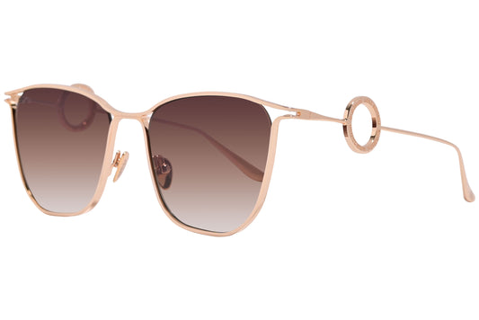 Side view of elegant and stylish designer sunglasses with sleek metal frames for adults.