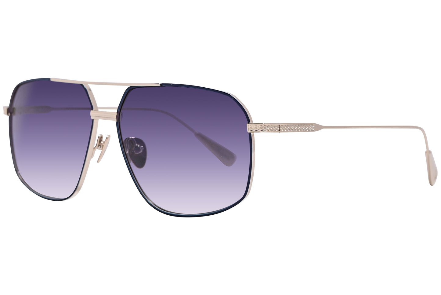 Side view of elegant and stylish designer sunglasses with sleek metal frames for adults.